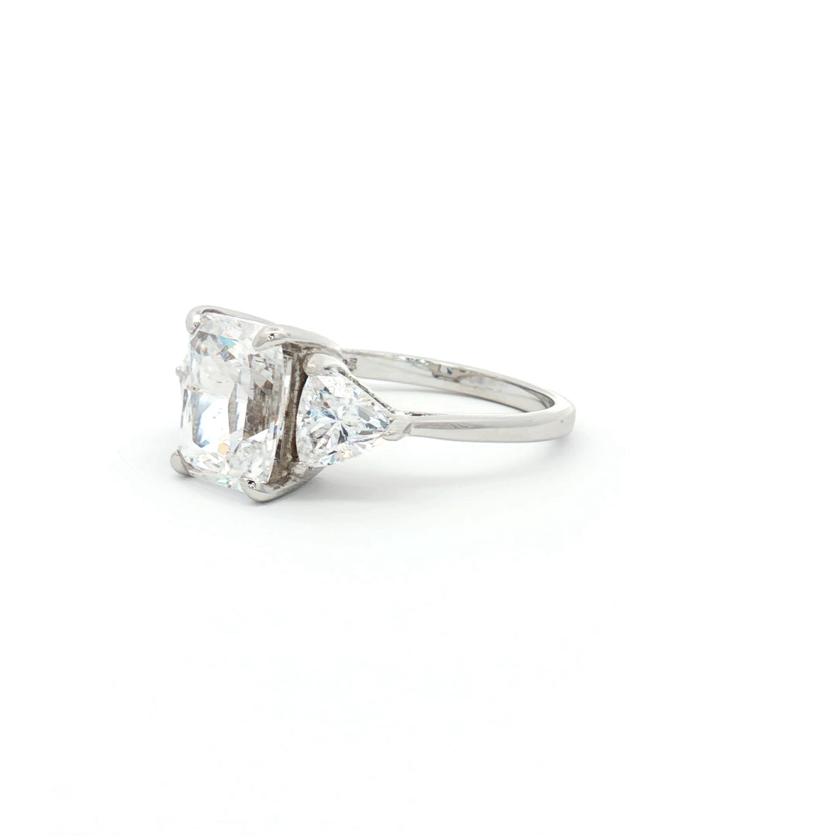 Radiant and Trillion Cut Ring