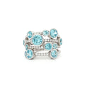 The Waterfall Ring with Aqua Marine Stones