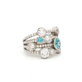 The Waterfall Ring with Aqua Marine & Blue Topaz Stones