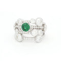 The Waterfall Ring with ONE Emerald  stone