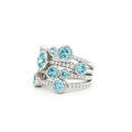 The Waterfall Ring with Aqua Marine Stones