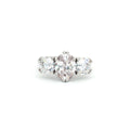 Oval Cut Ring with Two Brilliant Side Stones