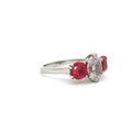Oval Cut Ring with Two Ruby Brilliant Side Stone