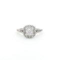 Petite Cushion Cut Double Halo Ring