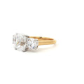 Radiant Cut Ring with Two Brilliant Side Stones