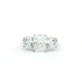 Radiant Cut Ring with Two Brilliant Side Stones