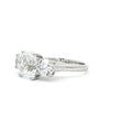 Radiant Cut Ring with Two Brilliant Side Stones