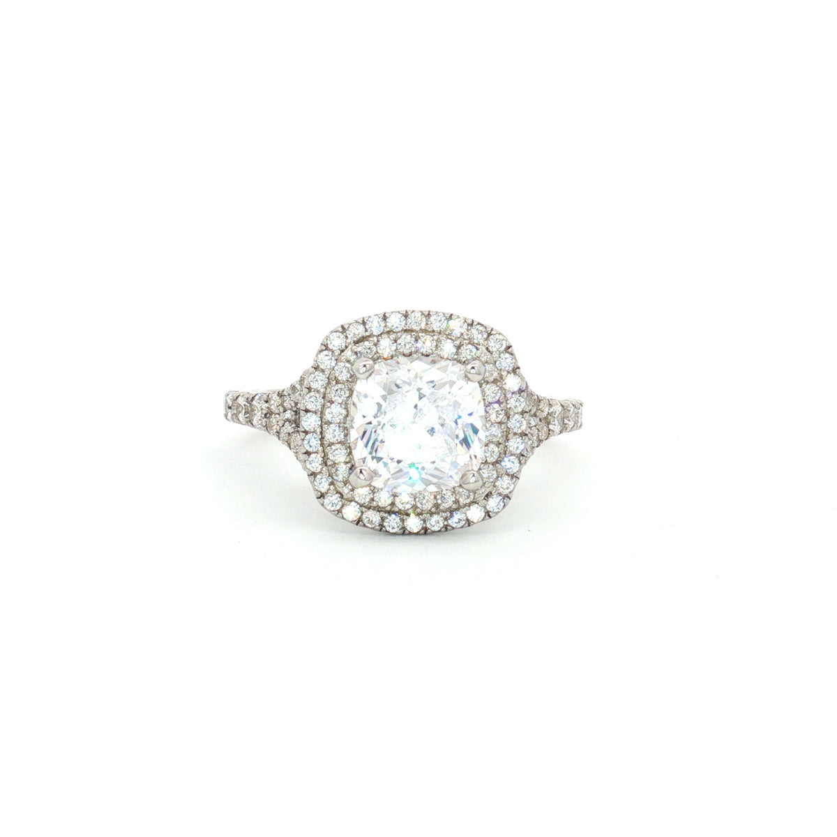 Cushion Cut Double Halo Ring