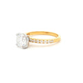 Brilliant Cut Solitaire Ring with Pave Setting