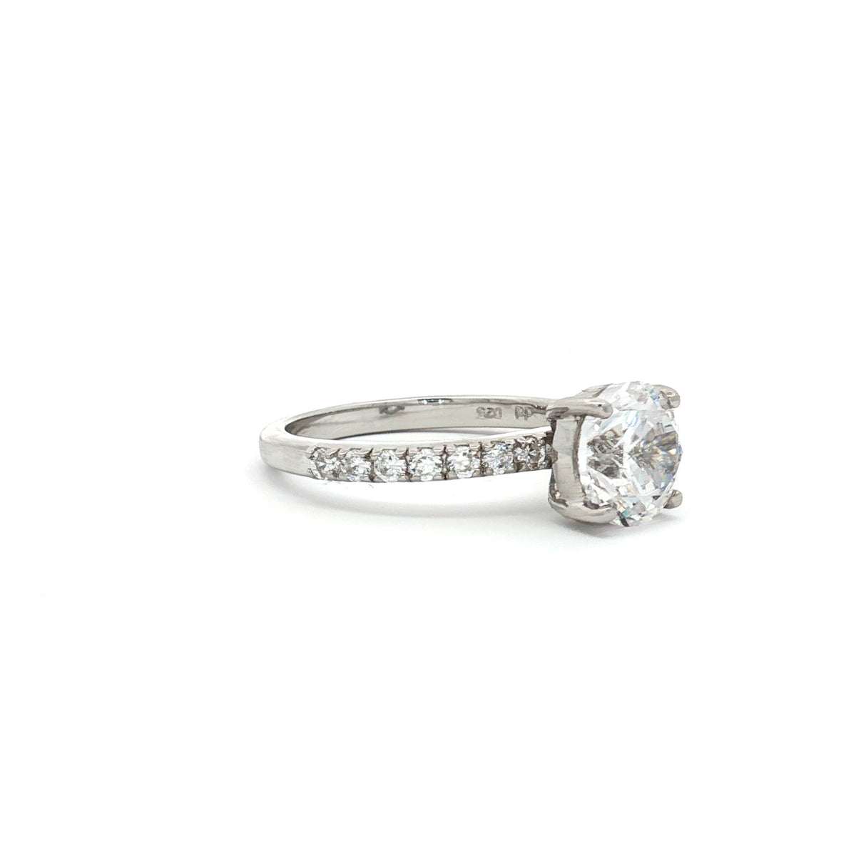Brilliant Cut Solitaire with Pave Setting