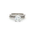 Brilliant Cut Solitaire with Pave Setting and Matching  Band