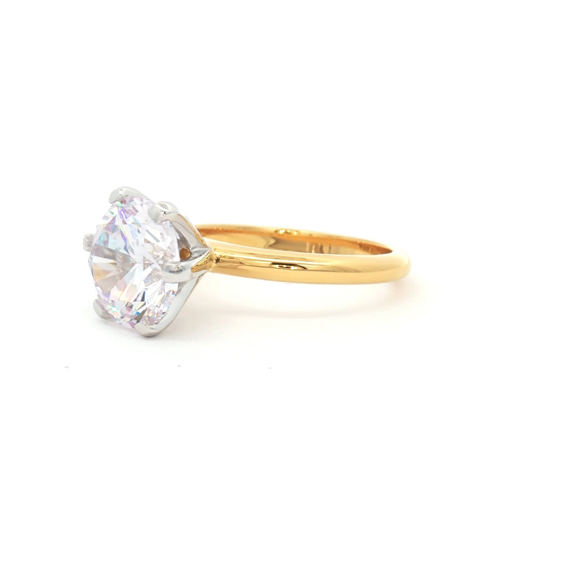 Large Classic Brilliant Cut Six Prong Solitaire Ring