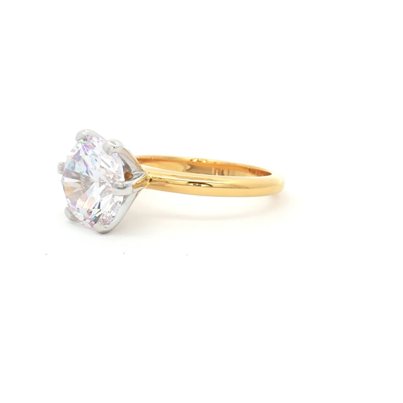 Large Classic Brilliant Cut Six Prong Solitaire Ring