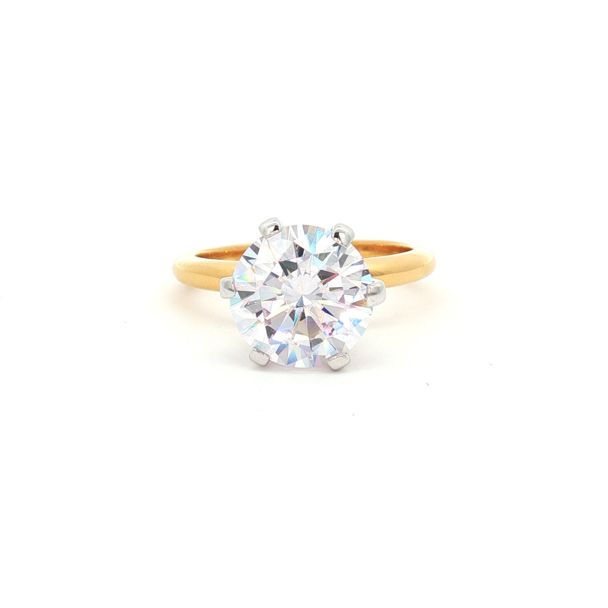 Large Classic Brilliant Cut Six Prong Solitaire Ring