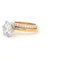 Large Classic Brilliant Cut Six Prong Solitaire Ring and  Brilliant Half Band