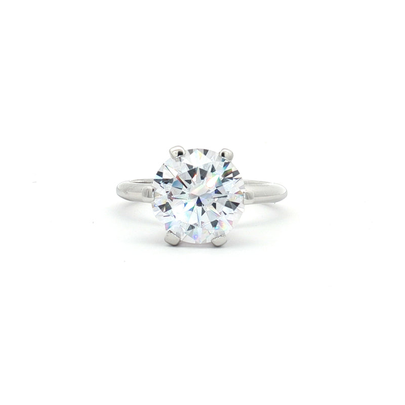 Large Classic Brilliant Cut Six Prong Solitaire Ring
