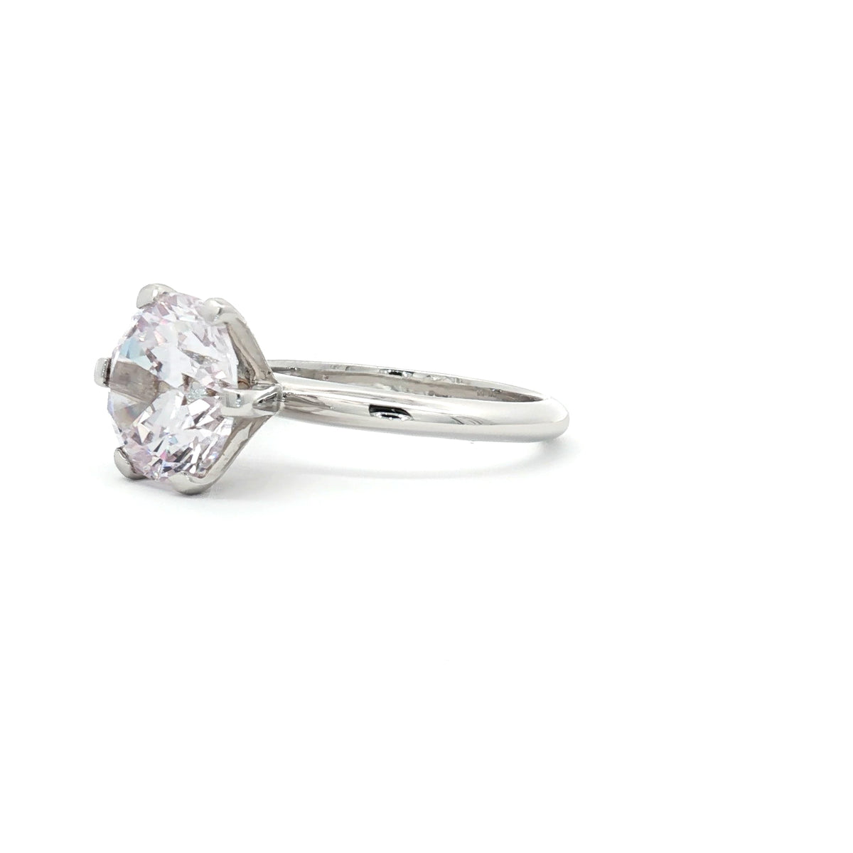 Large Classic Brilliant Cut Six Prong Solitaire Ring