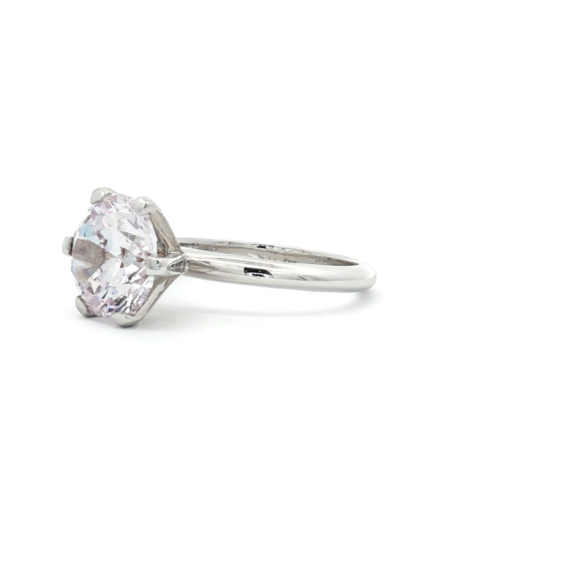 Large Classic Brilliant Cut Six Prong Solitaire Ring