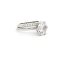 Luxe Classic Brilliant Cut Six Prong Solitaire Ring and  Brilliant Half Eternity Band
