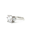 Princess Cut Ring with Trillion Side Stones