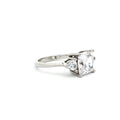 Princess Cut Ring with Trillion Side Stones