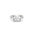 Princess Cut Ring with Trillion Side Stones