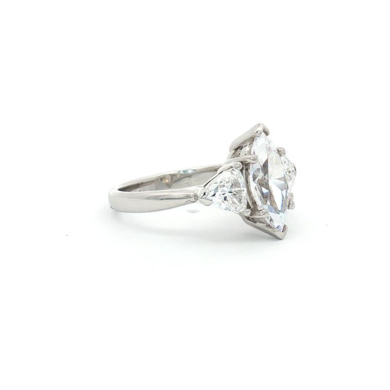 Marquise Cut Ring with Trillion Side Stones