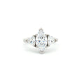 Marquise Cut Ring with Trillion Side Stones