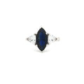 Marquise Cut Ring with Trillion Side Stones and Sapphire Centre Stone