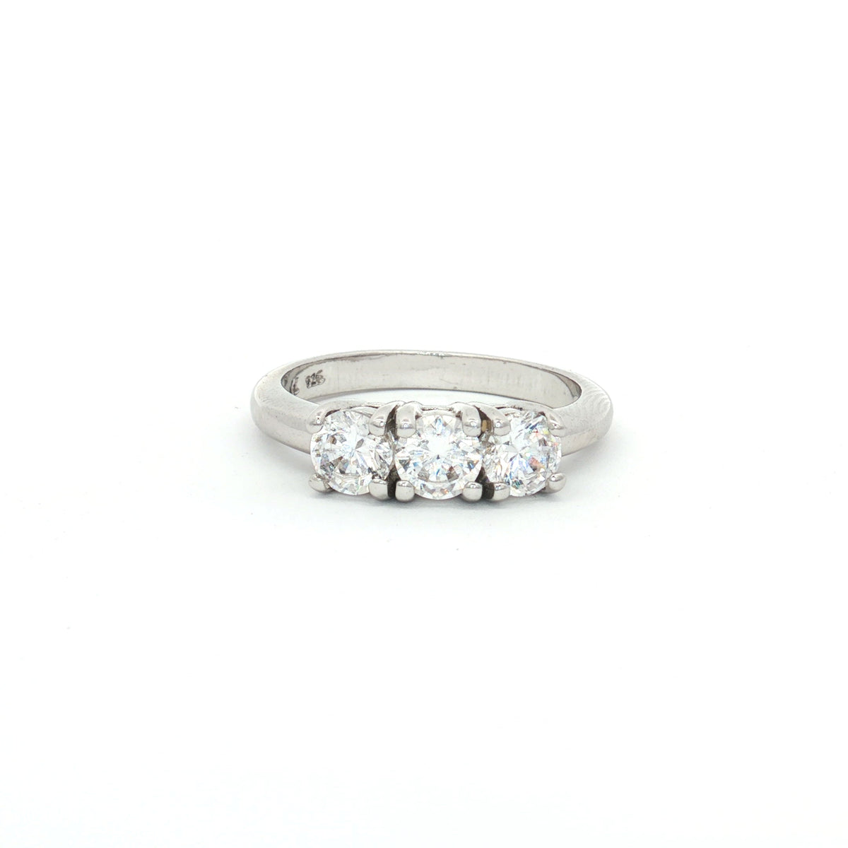 Petite Brilliant Cut Three Stone Ring