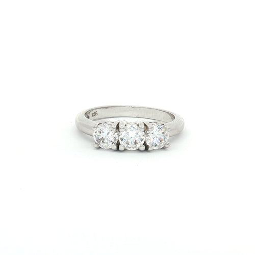 Petite Brilliant Cut Three Stone Ring