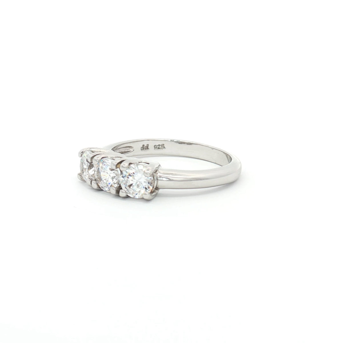 Petite Brilliant Cut Three Stone Ring