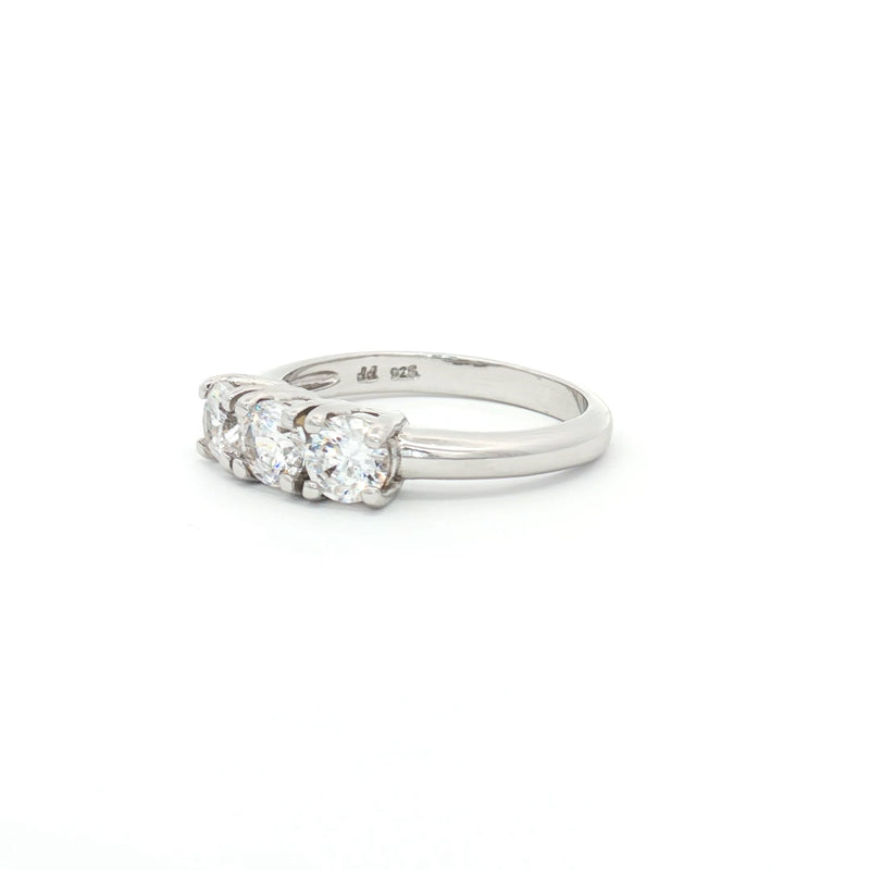 Petite Brilliant Cut Three Stone Ring