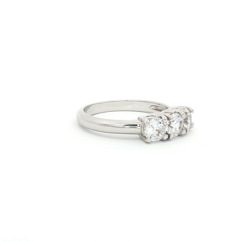 Petite Brilliant Cut Three Stone Ring