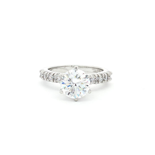 Brilliant Cut Solitaire with Brilliant Cut Side Stones Ring
