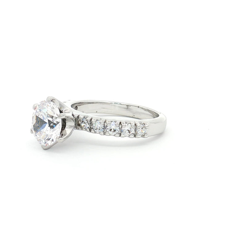 Brilliant Cut Solitaire with Brilliant Cut Side Stones Ring