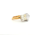 Toi Et Moi Yellow Teardrop and Emerald Cut Ring in Yellow Gold