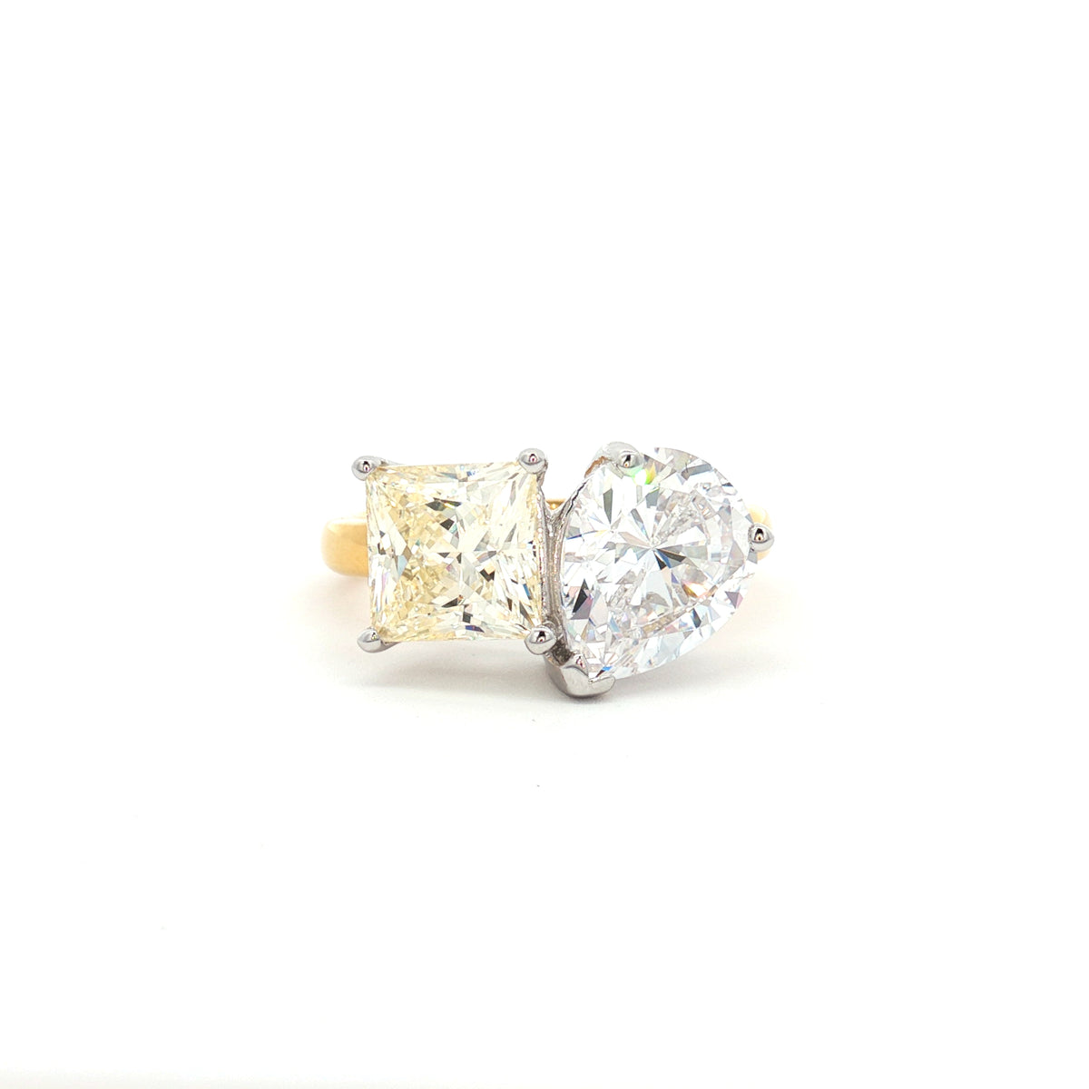 Toi Et Moi Teardrop and Emerald Cut  Ring