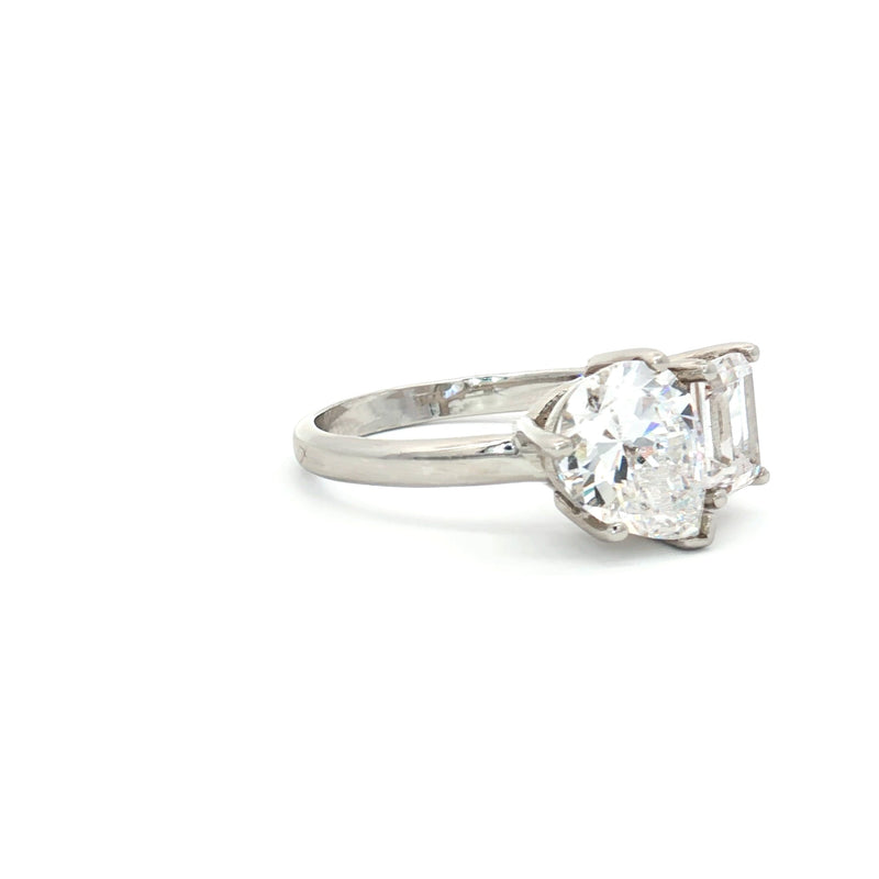 Toi Et Moi Teardrop and Emerald Cut  Ring