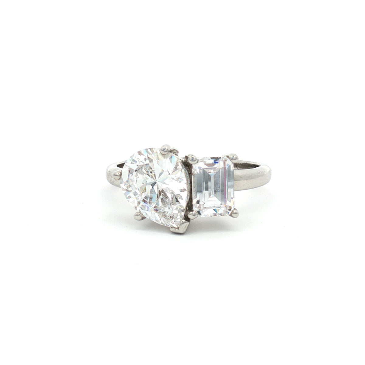 Toi Et Moi Teardrop and Emerald Cut  Ring