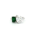 Toi Et Moi Teardrop and Emerald Cut  Emerald Colour Ring