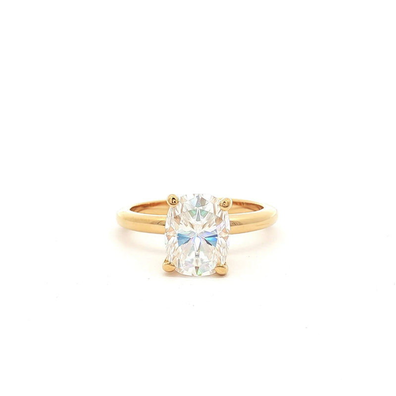 Elongated Cushion Cut Solitaire Ring