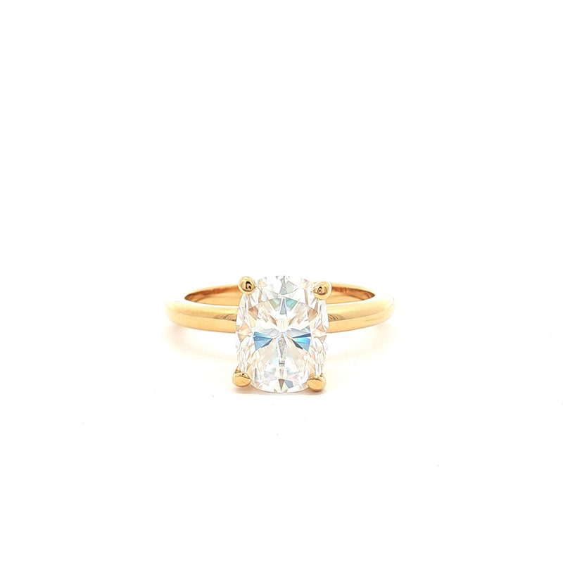 Elongated Cushion Cut Solitaire Ring