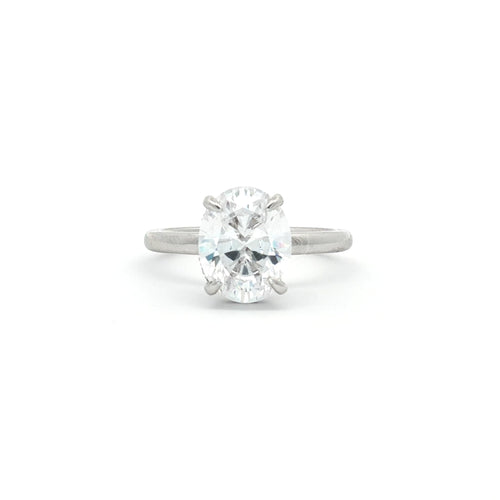 Oval Solitaire with Hidden Halo Ring