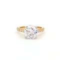 Large Round Solitaire with Brilliant cut stones on Band
