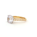 Large Round Solitaire with Brilliant cut stones on Band
