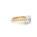 Large Round Solitaire with Brilliant cut stones on Band