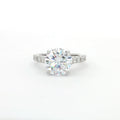 Large Round Solitaire with Brilliant cut stones on Band