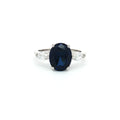 Oval Cut Ring with Marquise Side Stones and Sapphire Centre Stone