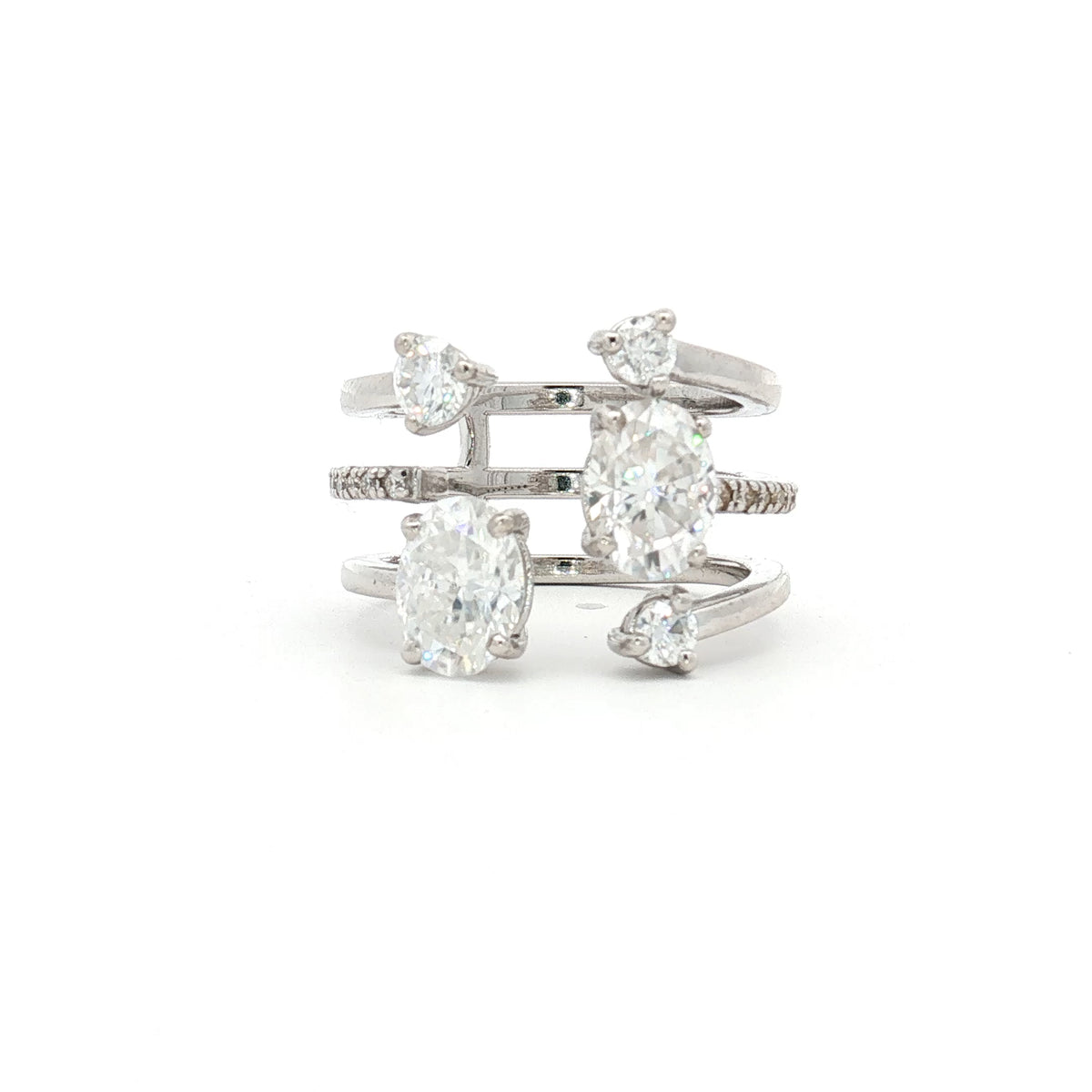 New Multi Stone Ring Cuff Ring